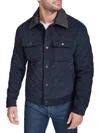 Cole Haan Men's Diamond Quilted Corduroy Trucker Jacket In Navy