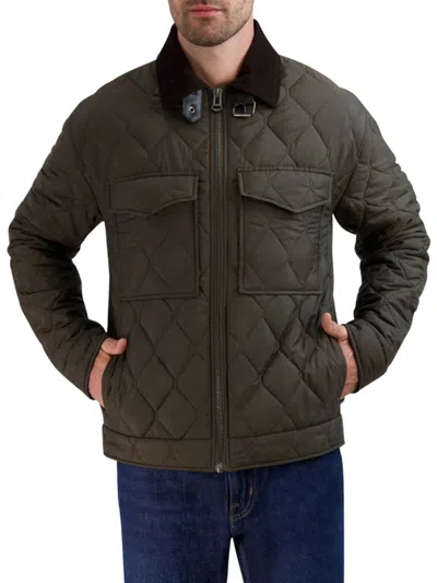 Cole Haan Men's Diamond Quilted Jacket In Olive