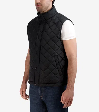 COLE HAAN COLE HAAN MEN'S DIAMOND QUILTED VEST - BLACK SIZE XL