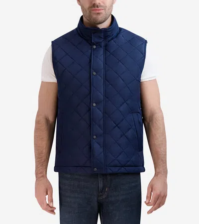 Cole Haan Quilted Vest In Blue