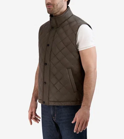 Cole Haan Diamond Quilted Vest In Green