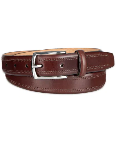 Cole Haan Men's Double Stitched Leather Dress Belt In Gold