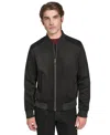 Cole Haan Men's Faux Suede Bomber Jacket In Black