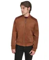 Cole Haan Men's Faux Suede Bomber Jacket In Brown