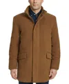 Cole Haan Plush Wool Blend Coat In Camel