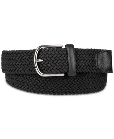 Cole Haan Men's Fully Adjustable Stretch Casual Corded Web Belt In Black