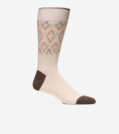 Cole Haan Men's Geo Dress Crew Socks - Beige In Neutral