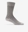 Cole Haan Men's Geo Shape Microfiber Dress Crew Socks - Grey In Grey