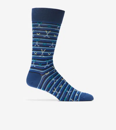 Cole Haan Men's Golf Club Dress Crew Socks - Blue Size Osfa