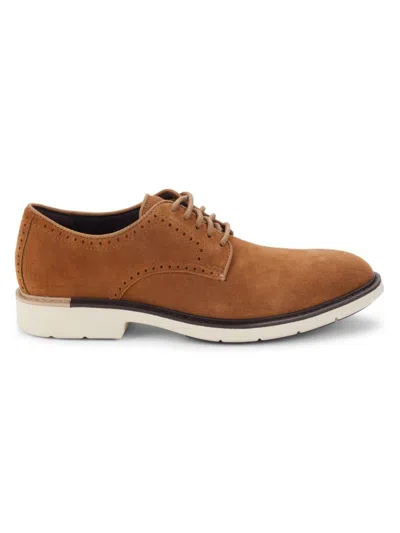 Cole Haan Men's Goto Brogue Suede Derby Shoes In Golden