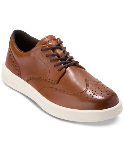 Cole Haan Men's Grand Crosscourt Daily Wingtip Sneaker In British Tan-ivory