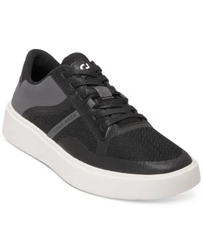 Cole Haan Men's Grand Crosscourt Winner Mixed-media Lace-up Sneakers In Black,gray Pinstripe,ivory