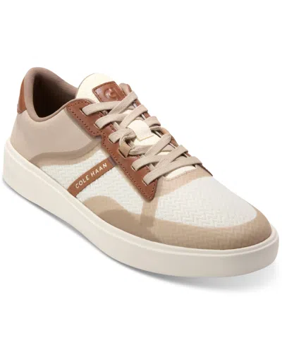 Cole Haan Men's Grand Crosscourt Winner Mixed-media Lace-up Sneakers In Light Sesame-golden Honey-ivory