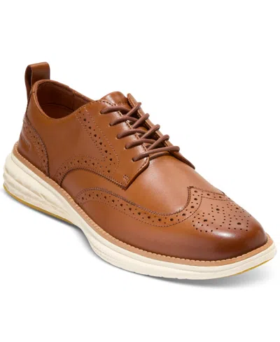 Cole Haan Men's Grand Hurrion Wingtip Oxford Dress Shoe In British Tan-ivory