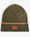 Cole Haan Men's Heritage Ribbed-knit Tipped Cuffed Beanie In Olive