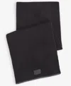 Cole Haan Men's Heritage Ribbed-knit Tipped Scarf In Caviar