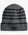 Cole Haan Men's Heritage Stripe Cuffed Beanie In Gray