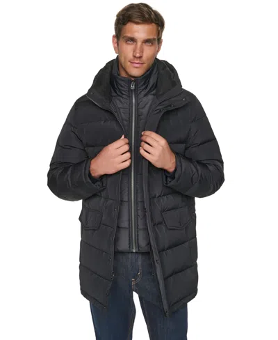 Cole Haan Men's Hooded Feathers And Down Jacket In Black