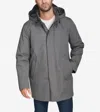 Cole Haan Men's Hooded Rain Jacket - Grey Size Xl Water-resistant In Gray