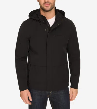 Cole Haan Men's Hooded Rain Parka - Black Size Medium