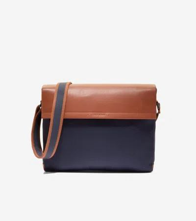 Cole Haan Men's Judson Brushed Twill Messenger - Blue