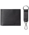 COLE HAAN MEN'S LEATHER BILLFOLD WALLET WITH KEY FOB