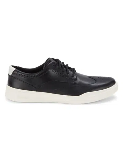 Cole Haan Men's Leather Low Top Sneakers In Black White