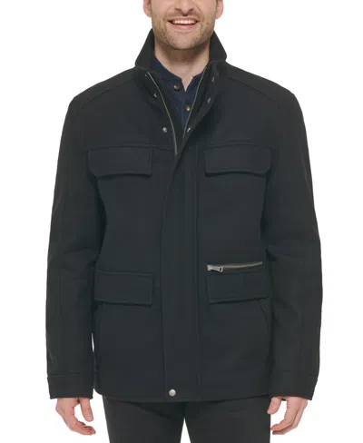 COLE HAAN MEN'S MELTON WOOL MULTI-POCKET FIELD COAT