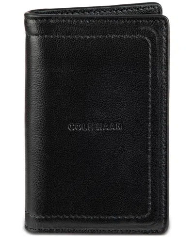 Cole Haan Men's Minimalist Leather Pop Up Card Holder Wallet In Black