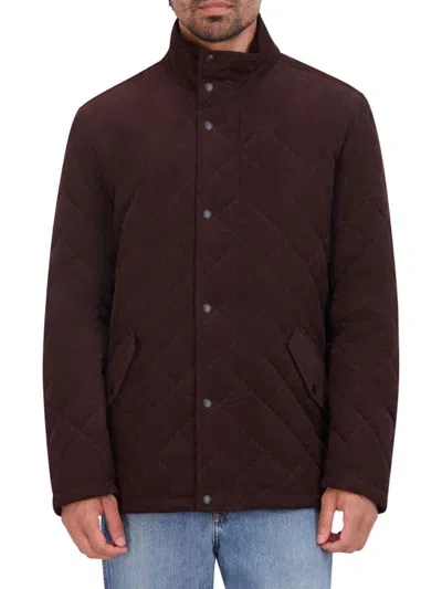 COLE HAAN MEN'S MOCKNECK QUILTED CORDUROY JACKET