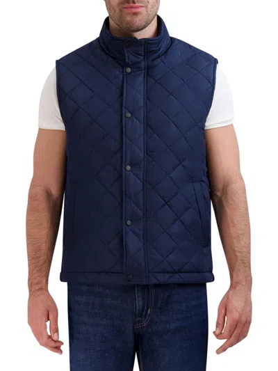 Cole Haan Quilted Vest In Blue