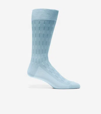 Cole Haan Men's Mod Stripe Dress Crew Socks - Blue