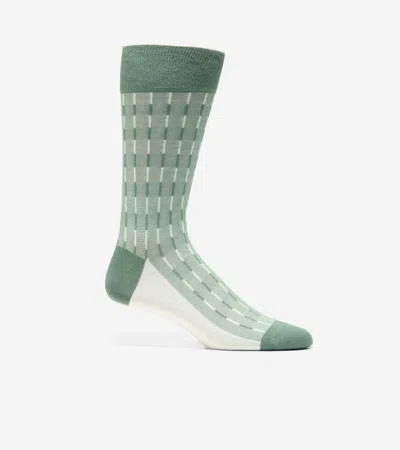 Cole Haan Men's Mod Stripe Dress Crew Socks - Green