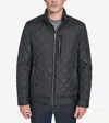 Cole Haan Men's Modern Quilted Bomber Jacket - Black Size Small Water-resistant In Black