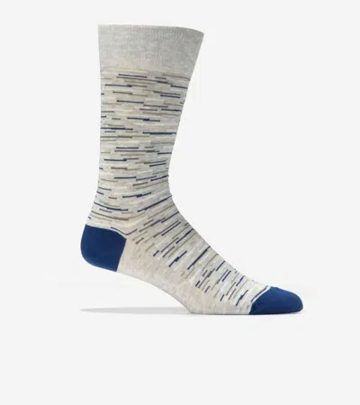 Cole Haan Men's Multi Color Abstract Line Print Dress Crew Socks - Grey Size Osfa