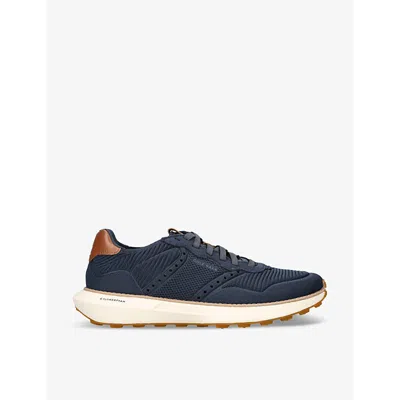 COLE HAAN COLE HAAN MEN'S NAVY GRANDPRØ ASHLAND STITCHLITE KNITTED LOW-TOP TRAINERS