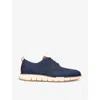 COLE HAAN COLE HAAN MENS NAVY ZERØGRAND WINGTIP STITCHLITE KNITTED OXFORD SHOES