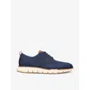 Cole Haan Mens Navy Zerøgrand Wingtip Stitchlite Knitted Oxford Shoes Eur 42 / 8 Uk In Navy