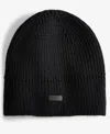 Cole Haan Men's No-cuff Logo Beanie In Black