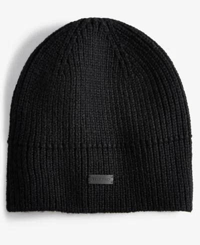 Cole Haan Men's No-cuff Logo Beanie In Black