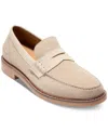 Cole Haan Men's Pinch Prep Slip-on Penny Loafers In Sesame Suede,white Cap Grey,natural