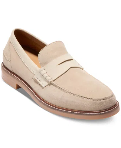 Cole Haan Men's Pinch Prep Slip-on Penny Loafers In Sesame Suede,white Cap Grey,natural