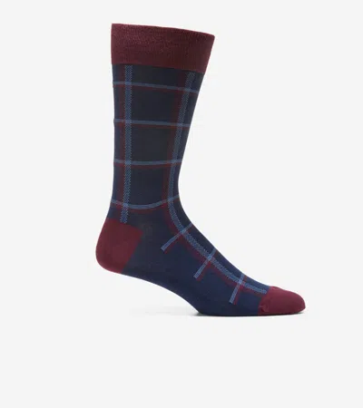 Cole Haan Men's Plaid Dress Crew Socks - Blue In Multi