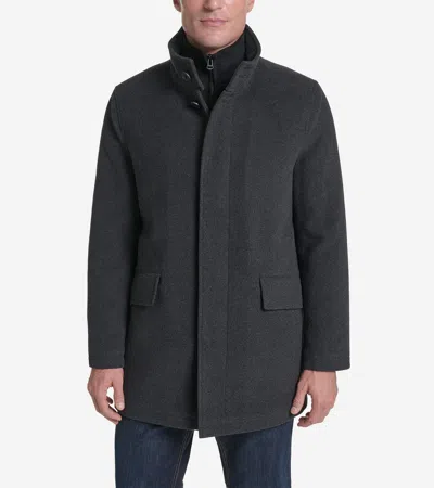Cole Haan Men's Plush Wool Knit Bib Car Coat - Grey Size 2xl In Gold