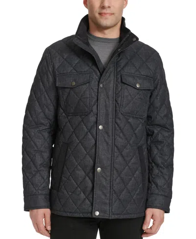 Cole Haan Men's Quilted Stand-collar Jacket In Navy