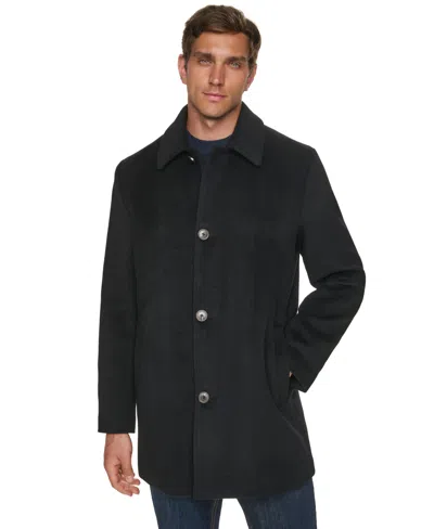 Cole Haan Men's Regular-fit Cashmere-wool Blend Single-breasted Car Coat In Black