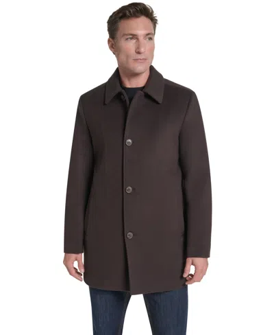 Cole Haan Men's Regular-fit Cashmere-wool Blend Single-breasted Car Coat In Brown