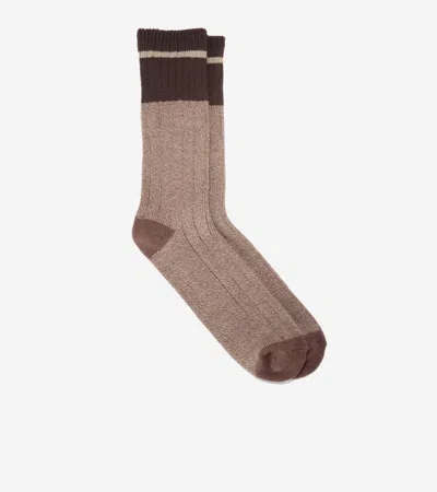 Cole Haan Men's Ribbed Casual Crew Socks - Brown In Multi