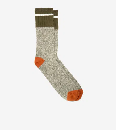 Cole Haan Men's Ribbed Casual Crew Socks - Green In Gray