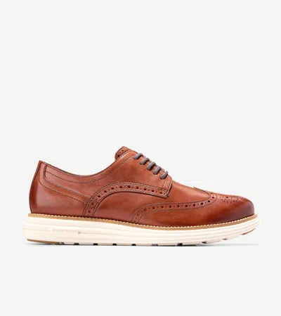 Cole Haan Mens Tan Øriginalgrand Wingtip Leather Shoes Eur 42 / 8 Uk In Brown